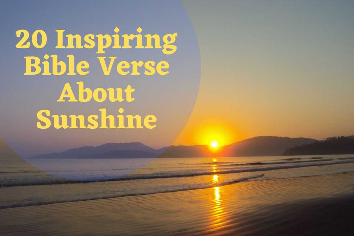 20 Inspiring Bible Verse About Sunshine