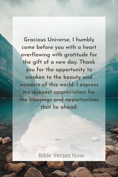 A Prayer Expressing Gratitude for a New Day