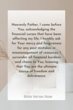 prayer to break curses over finances