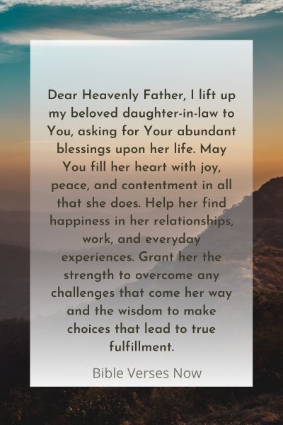 A Prayer for My Beloved Daughter-in-Law's Happiness
