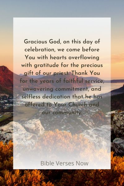A Prayer of Thanksgiving for Our Priest's Anniversary
