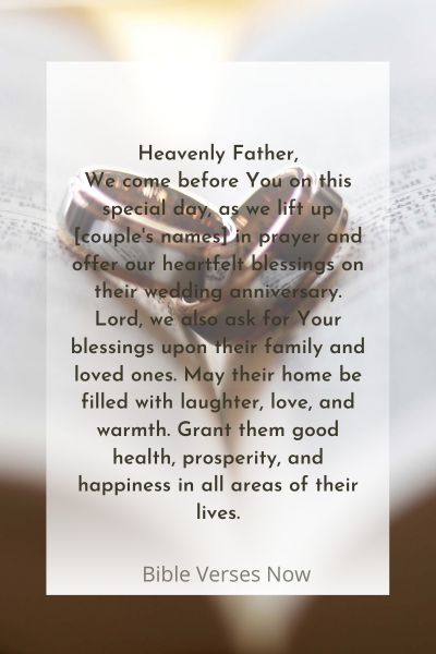 wedding anniversary prayer message to a friend bible verse