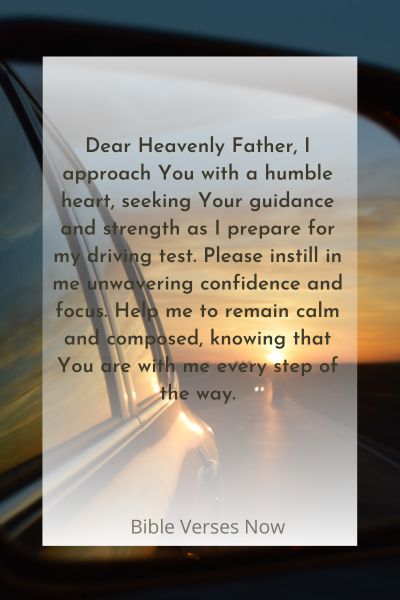 Prayer for Confidence and Focus during the Driving Test