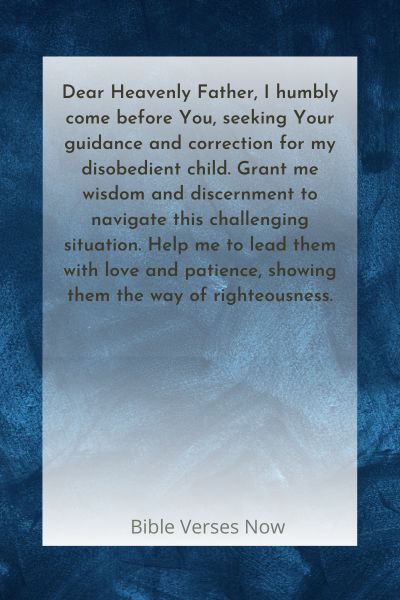 Prayer for the Guidance and Correction of a Disobedient Child
