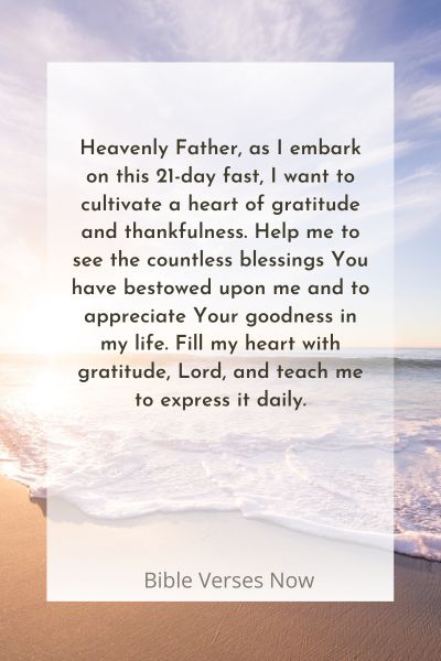 Prayers of Thankfulness During the 21-Day fast