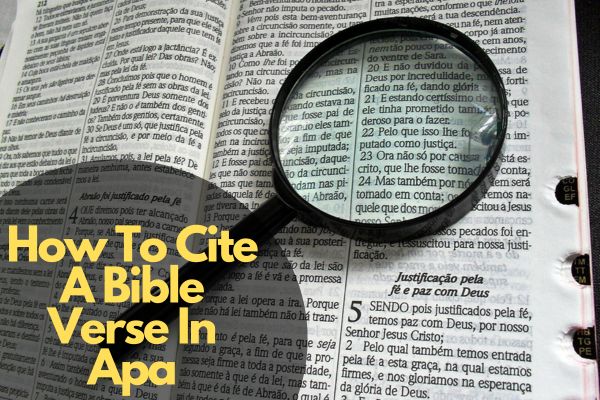 How To Cite A Bible Verse In Apa