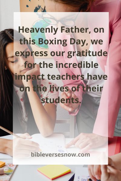 4. Boxing Day Prayers for Teachers Impact