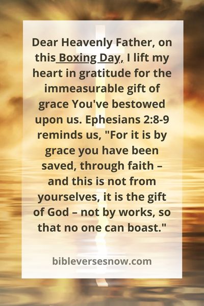 Boxing Day Prayers Based on Ephesians 2 8 9 2
