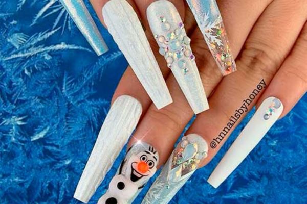 Olaf with Silver Snowflakes