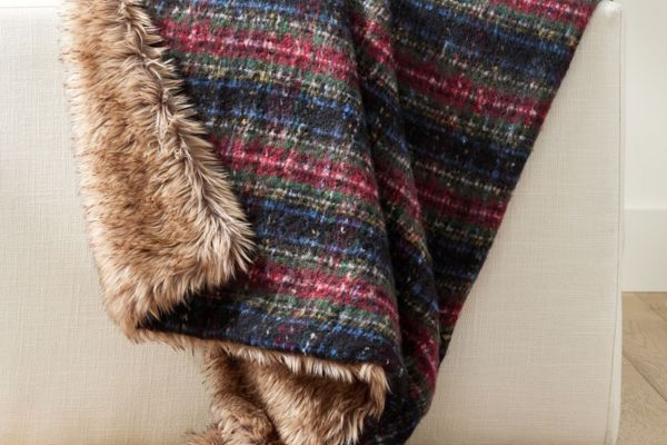 Plaid and Faux Fur Accents
