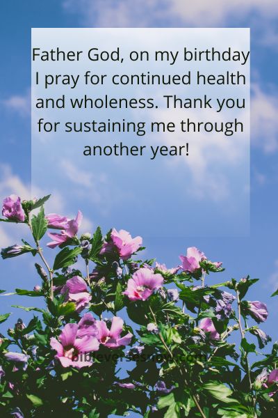 Birthday Prayer for Health
